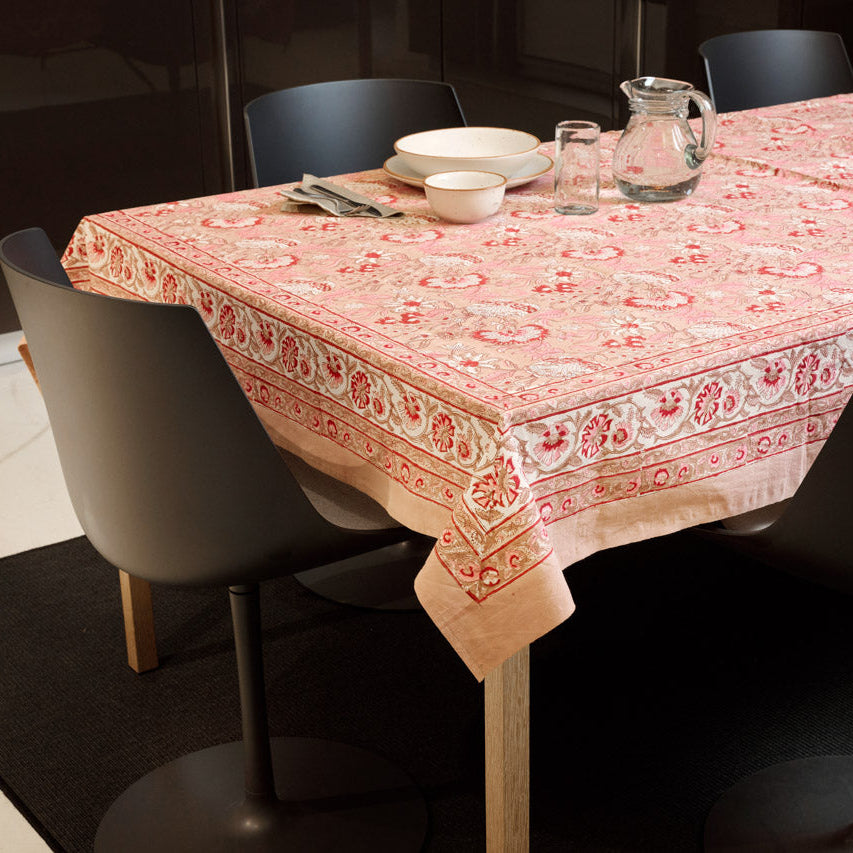 Tovaglia floreale Block-print cotone