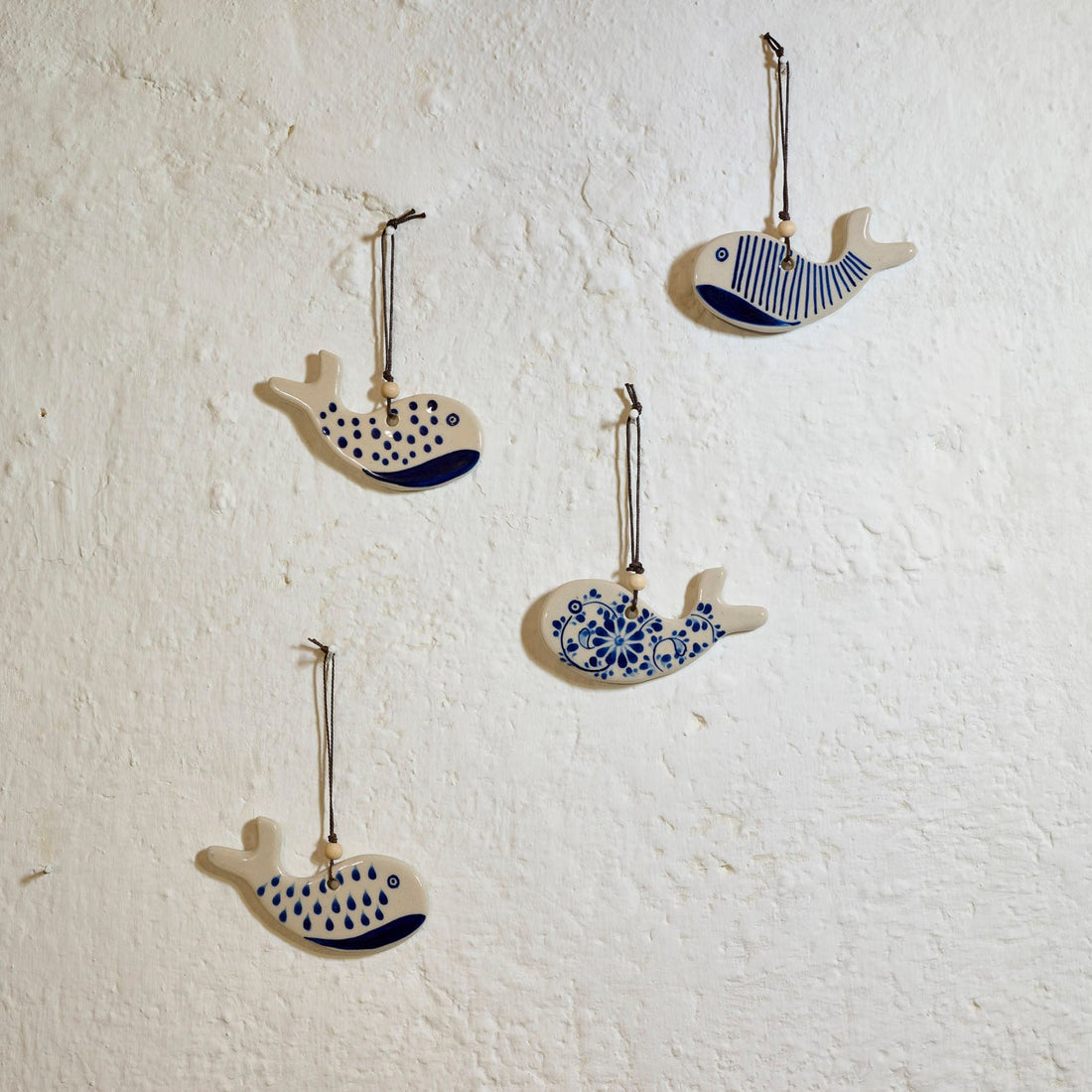 Set 4 addobbi Balena Twinkle ceramica