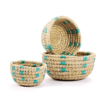 Set 3 cesti Teal fibra