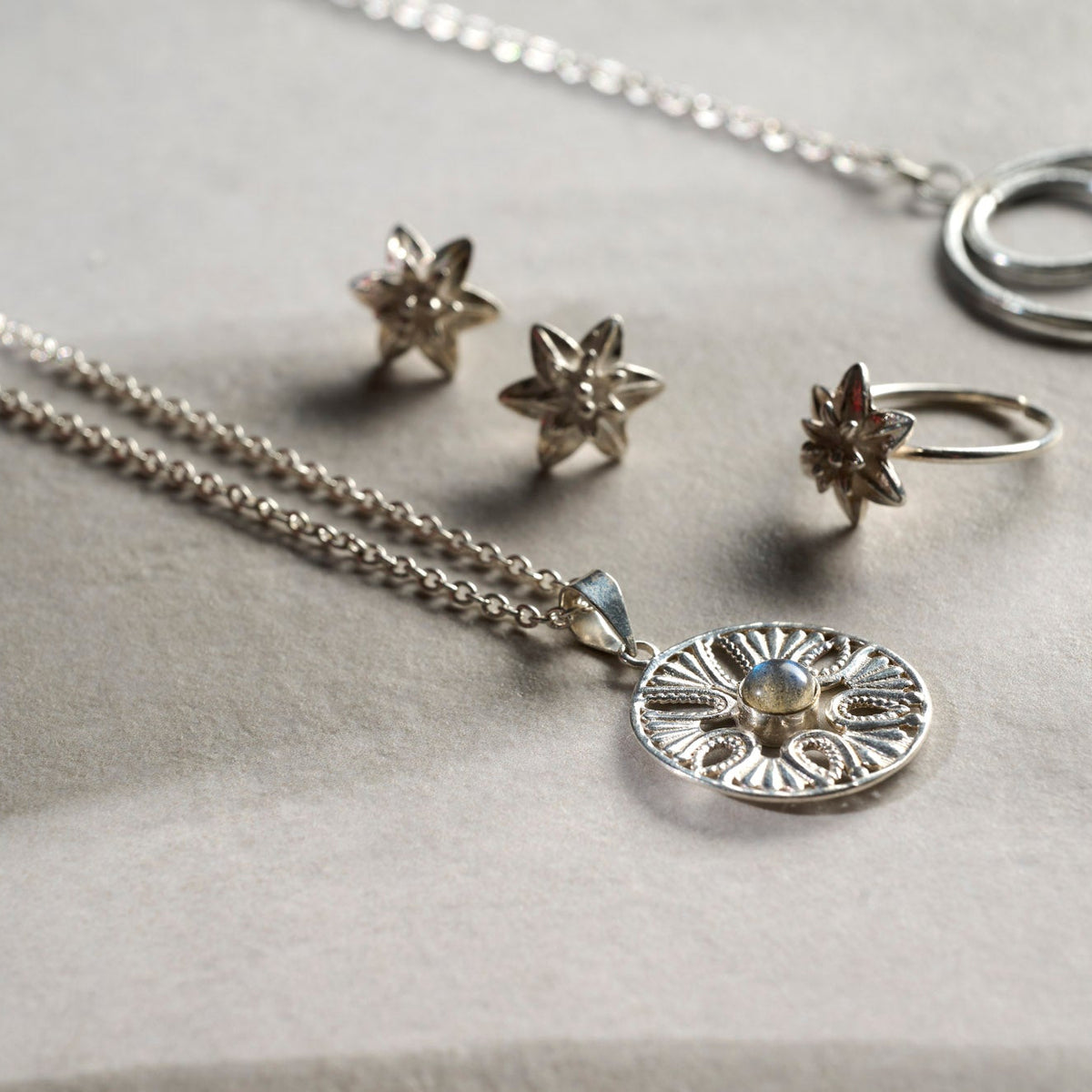 Collana Lume ottone e pietre