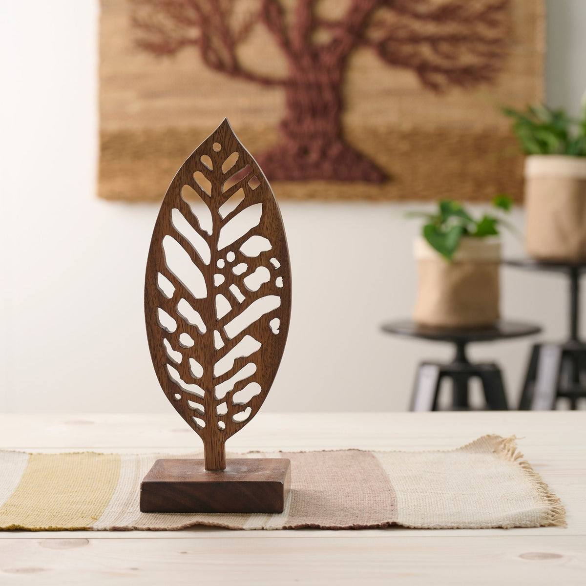 Decorazione Leaf legno