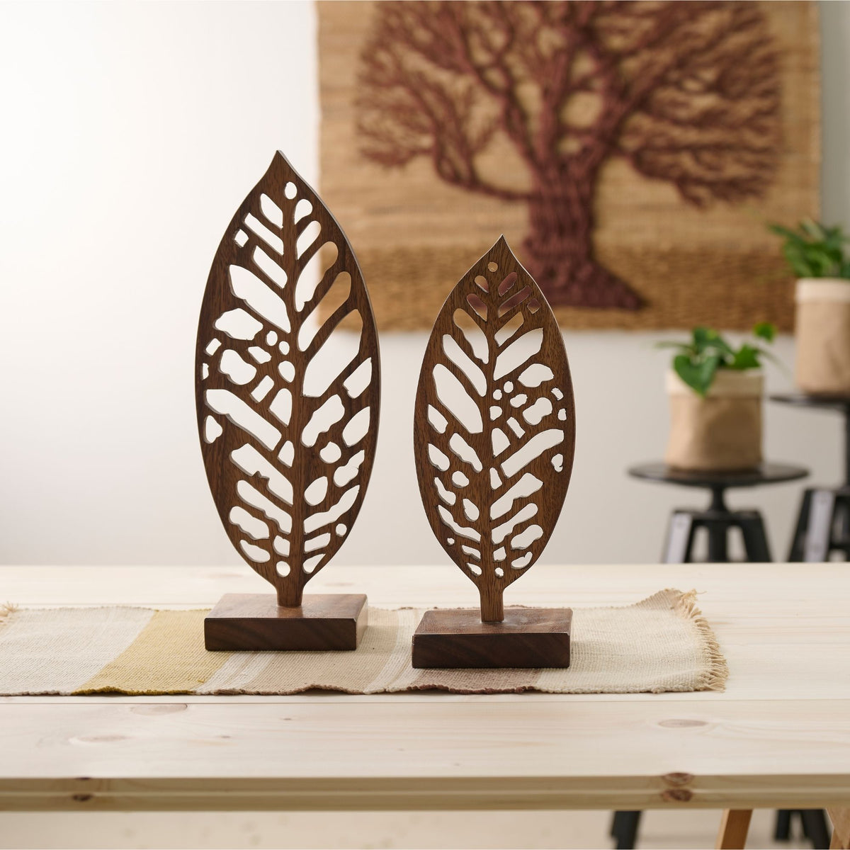 Decorazione Leaf legno