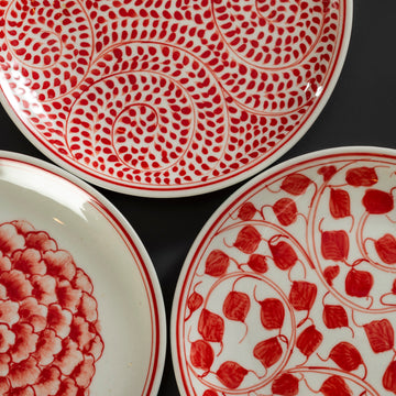 Set 3 piattini vassoi Peonia ceramica