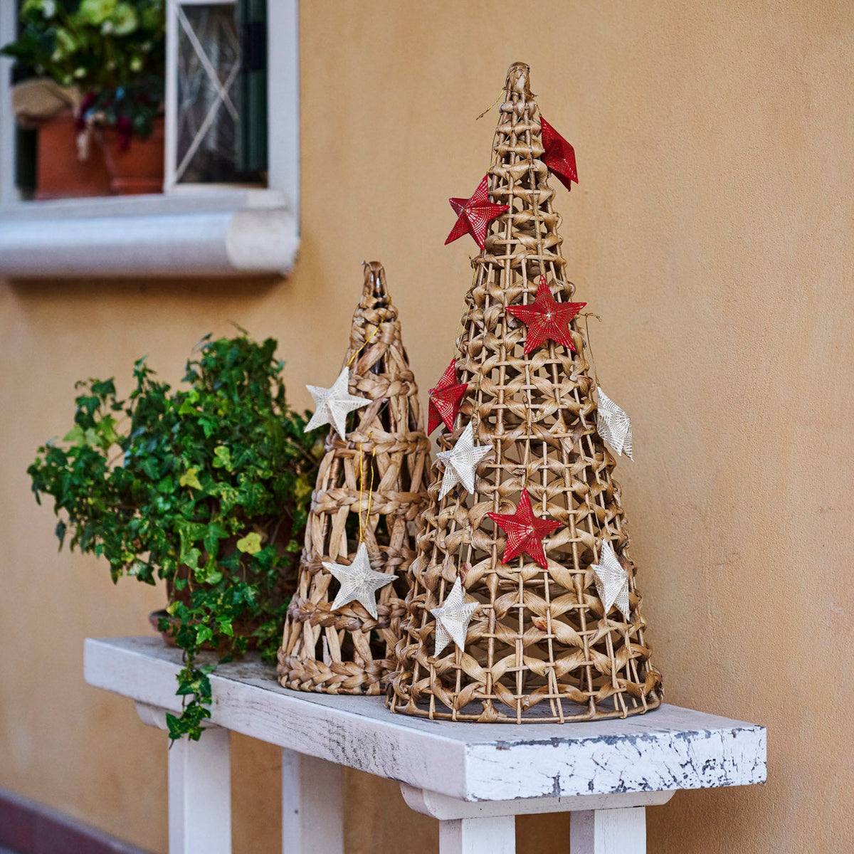 Set 2 alberi decorativi Hyacinth fibra
