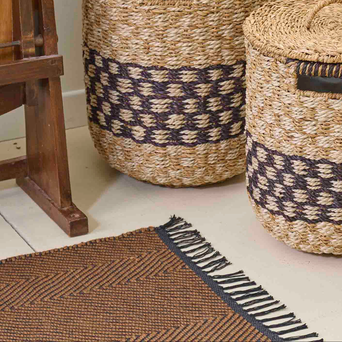 Tappeto Chevron juta e cotone