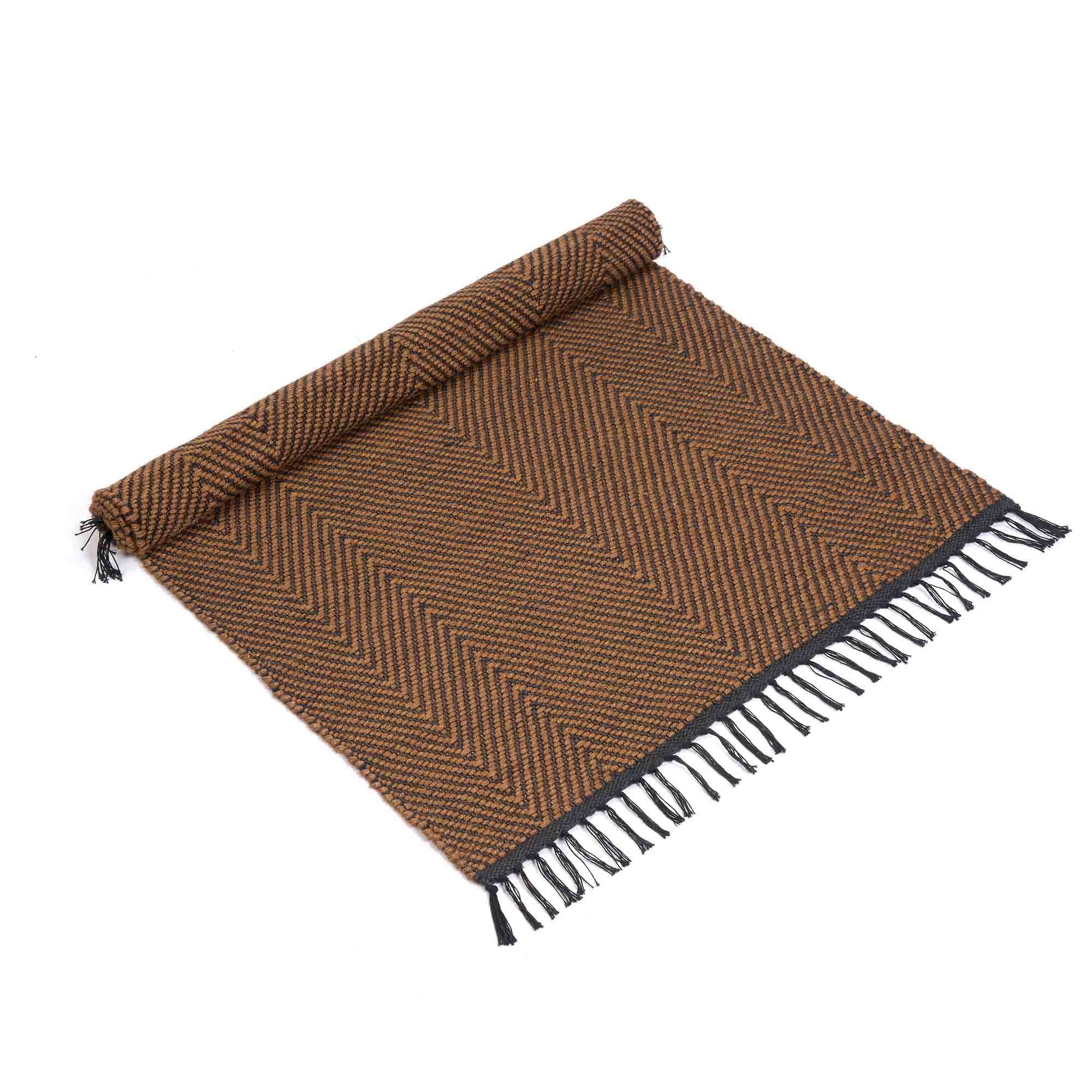 Tappeto Chevron juta e cotone